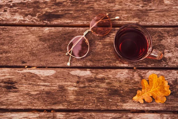 Cozy autumn tea time. — Stock Photo, Image