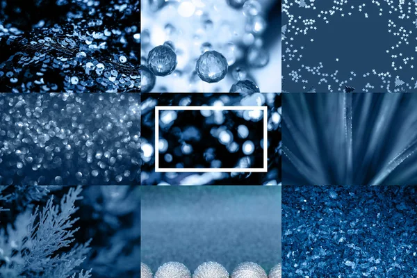 Collage blu di immagini — Foto Stock