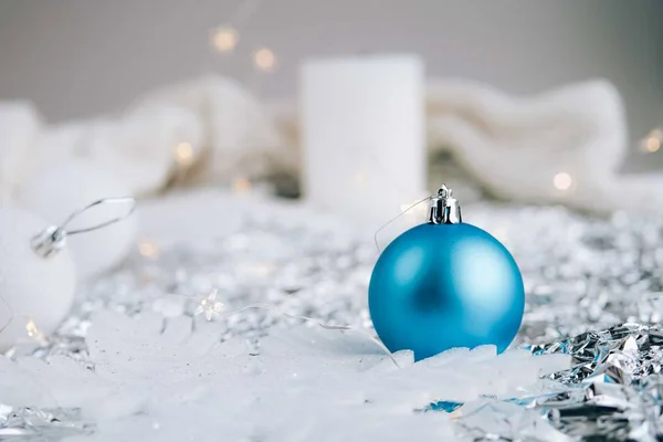Navidad fondo azul y blanco. — Foto de Stock