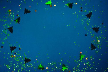 Altın payetler ile Noel kompozisyon.