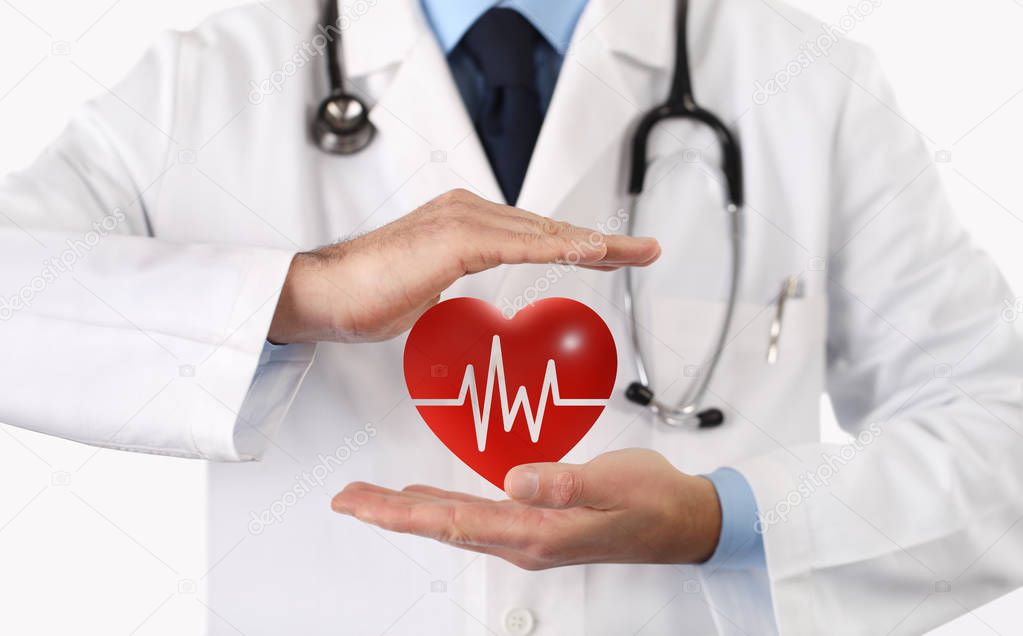 hands doctor protect heart symbol