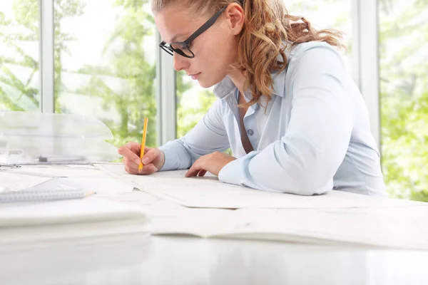 Arquitecto Ingeniero Diseño Concepto de planificación de trabajo — Foto de Stock