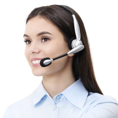 iletişim, müşteri servisi operatör kadın kulaklık gülümseyen