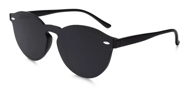 Lunettes de soleil verres miroir noir isolé sur fond blanc — Photo