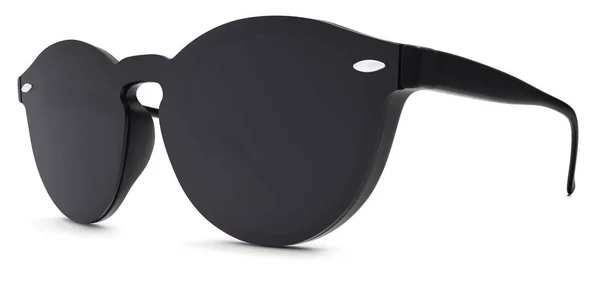 Óculos de sol preto espelho lentes isoladas no fundo branco — Fotografia de Stock