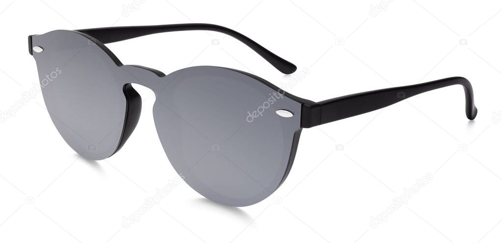sunglasses gray mirror lenses isolated on white background 