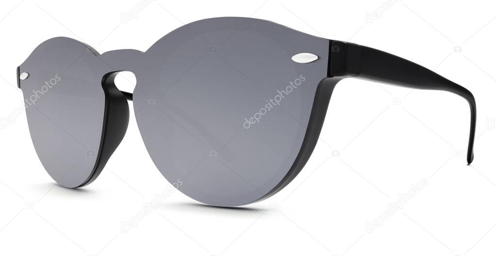 sunglasses gray mirror lenses isolated on white background 