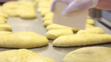 pasta şefi Paskalya kek güvercinler için hamur hazırlama eller