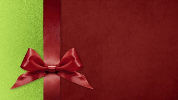 Feliz Cartão Presente Natal Laços Fita Mudar Cores Isoladas Modelo — Vídeo de Stock