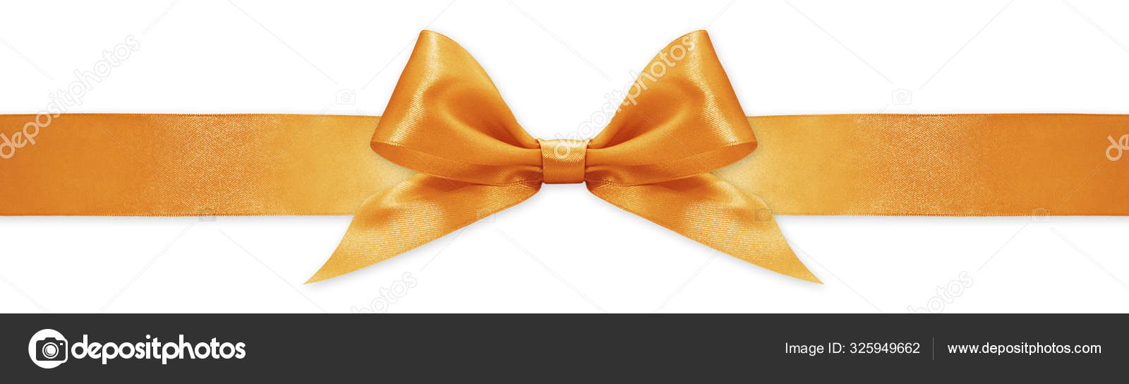orange ribbon and bow isolated on white background, Stock image