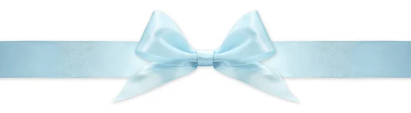 蓝色缎带弓,白色背景隔离,用于活动或礼物 — 图库照片