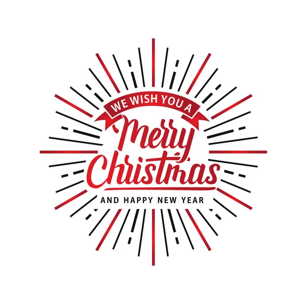 Веселого Різдва Блиск Різдва Логотип Білий Червоний — стоковий вектор