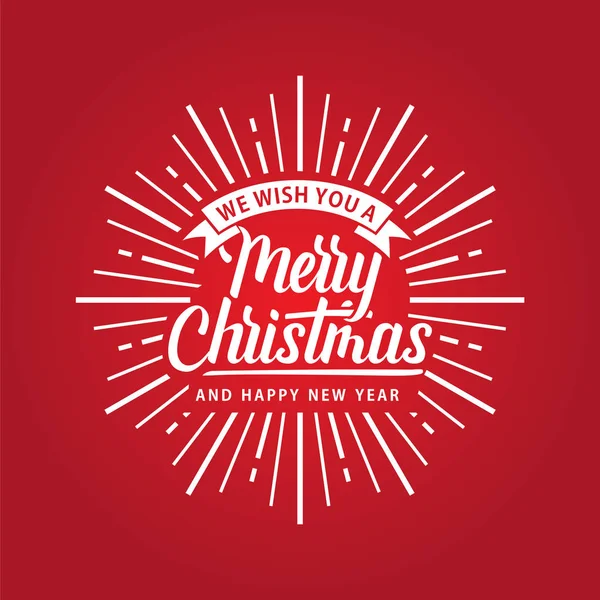 Joyeux Noël Brillant Logo Noël Rouge — Image vectorielle