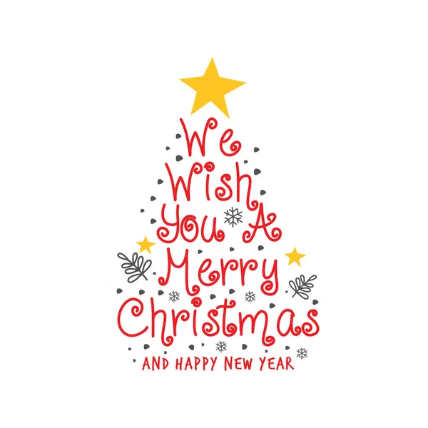 Joyeux Noël Doodle Rustique Salutation Blanc Rouge — Image vectorielle