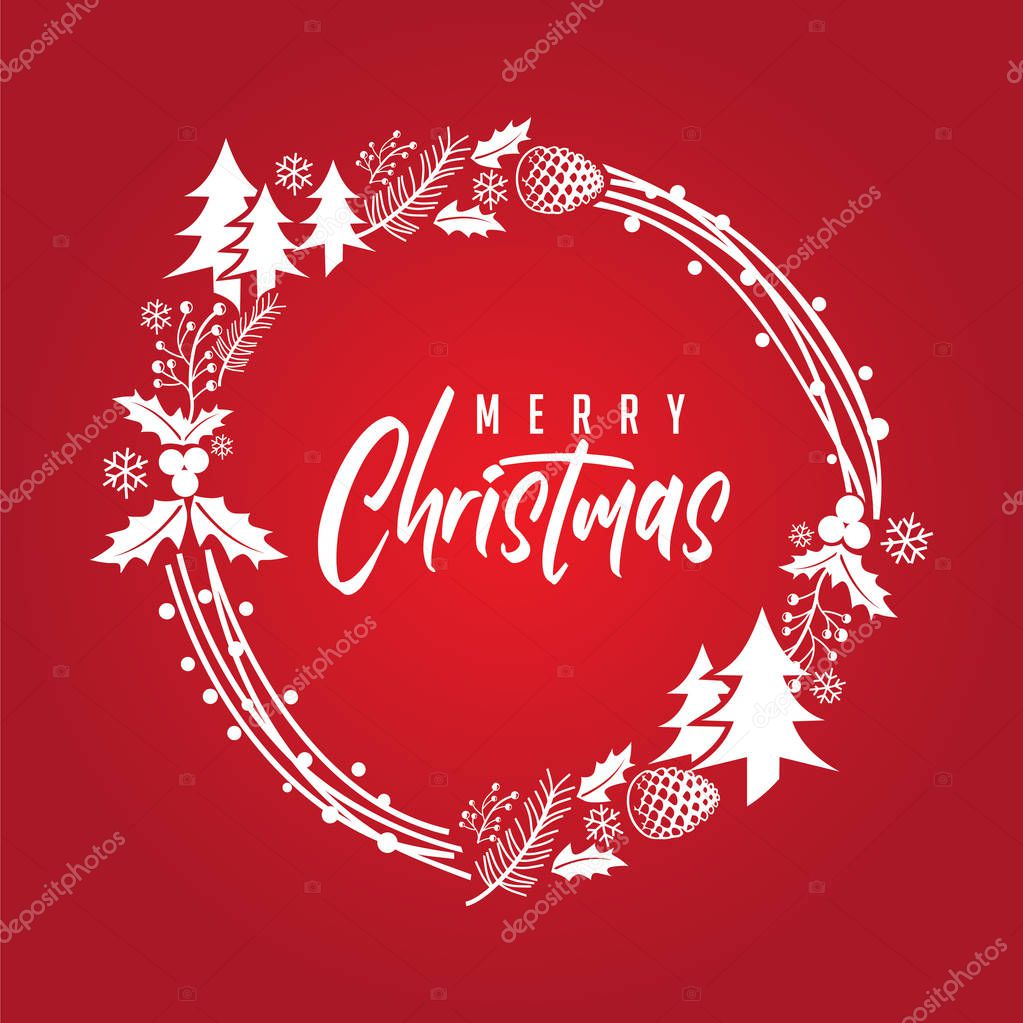 Merry Christmas Elegant Rustic Red