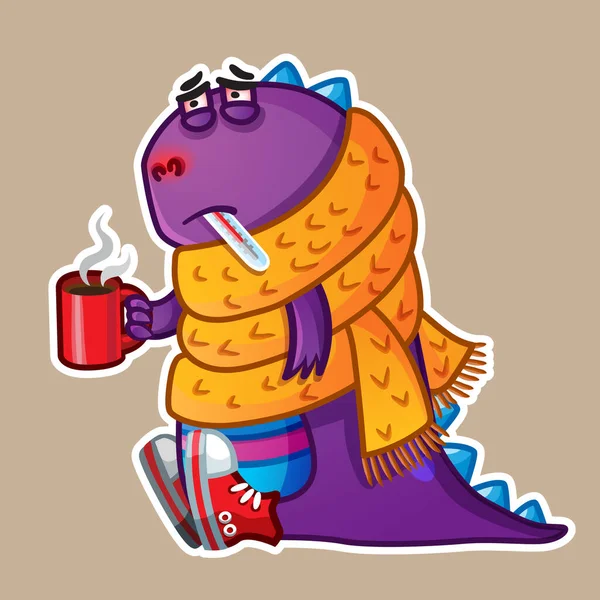 Cartoon Cartoon dinosaur got sick and is being treated got sick and is being treated