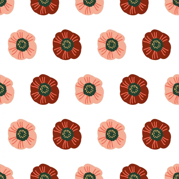Modèle floral abstrait sans couture avec des fleurs dessinées à la main — Image vectorielle