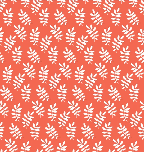 Motif Floral Sans Couture Avec Des Feuilles Blanches Dessinées Main — Image vectorielle