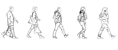 Kroki yürüyen insanlar