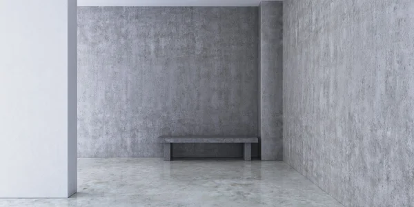Порожня кімната з бетонними стінами і лавками — стокове фото