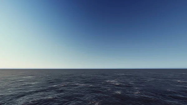 Clear ocean horizon with blue sky
