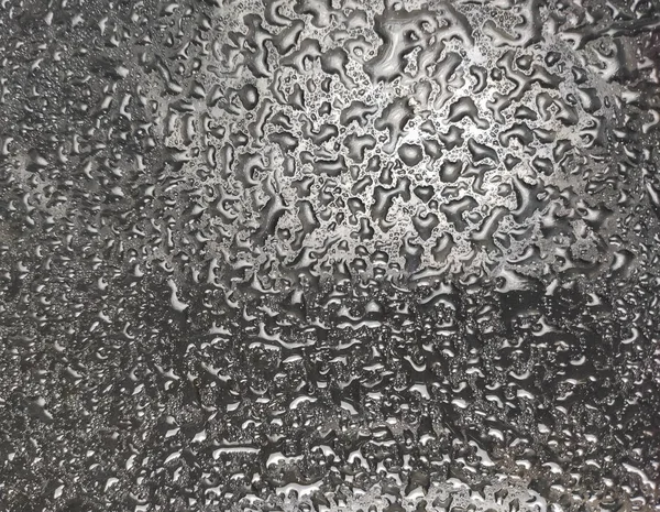 Struttura Gocce Vetro Texture Grigia Gocce Pioggia Pioggia Sul Vetro — Foto Stock