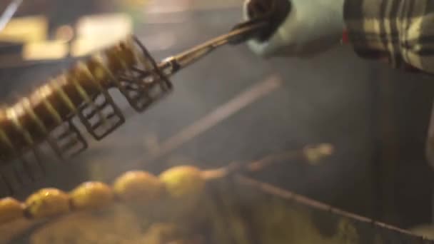 煮熟Bbq烧烤牛排 — 图库视频影像