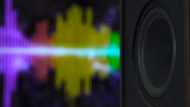 Thumping Bass Audio Speaker Close up — стоковое видео