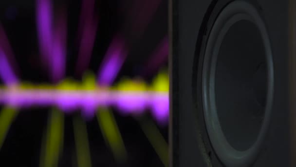 Thumping Bass Audio Speaker Closeup — Stockvideo