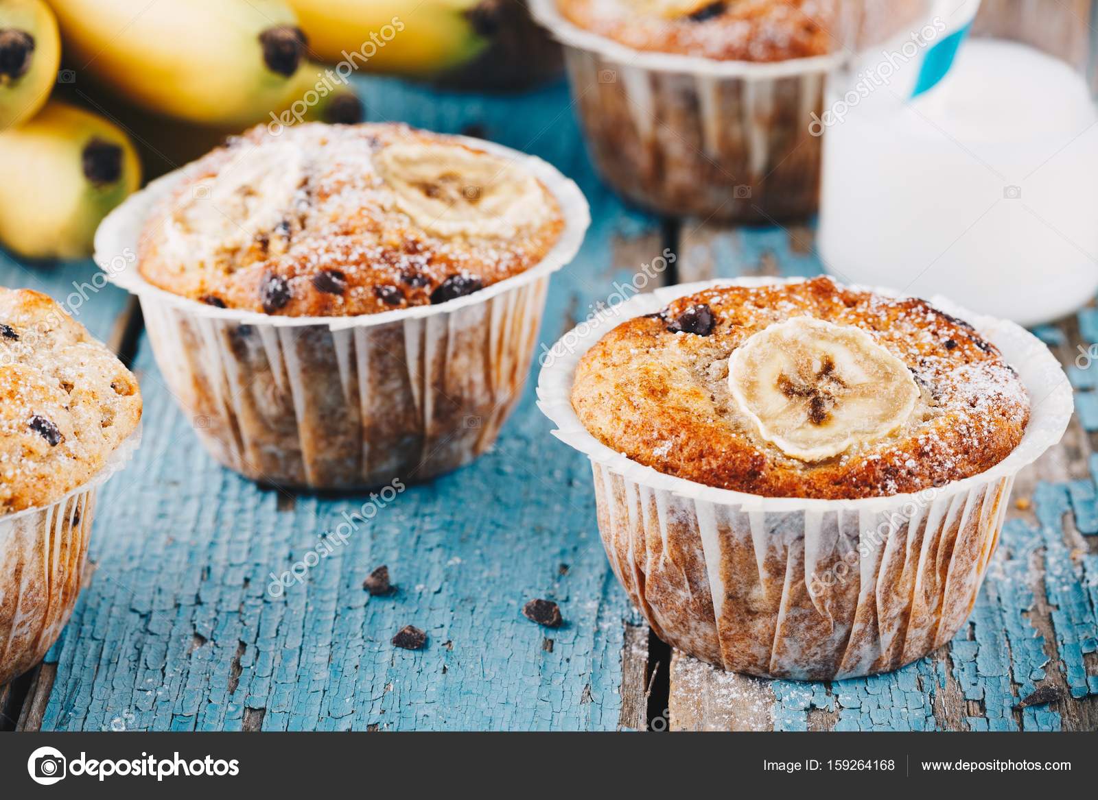 Bananenmuffins mit Schokoladenchips