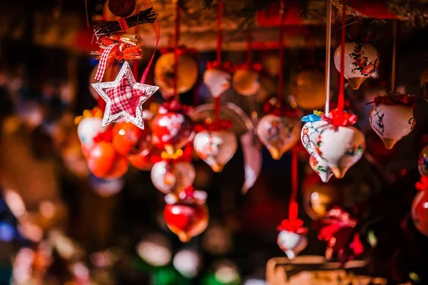 Christmas decorations on Trentino Alto Adige, Italy Christmas market — Stock Photo, Image