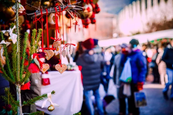 Noel süslemeleri Trentino Alto Adige, İtalya Noel pazarında — Stok fotoğraf