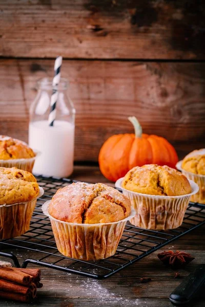 Muffins caseros de calabaza de otoño —  Fotos de Stock