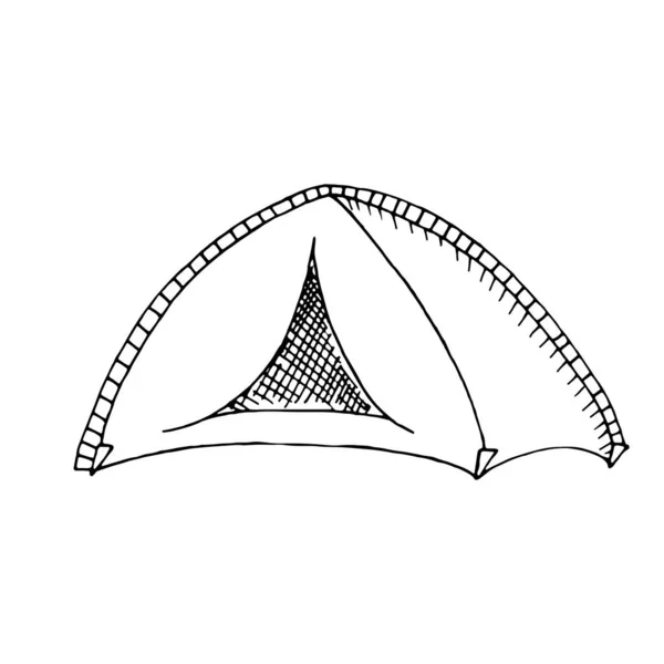 Ilustração Vetorial Desenhada Mão Elemento Sem Fundo Barraca Para Camping —  Vetores de Stock