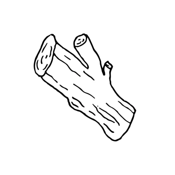 手描きのベクトルイラスト背景のない要素モミの森の丸太 — ストックベクタ