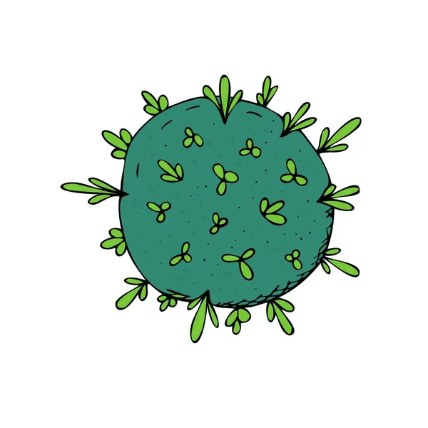 Elemento Aislado Vector Virus Coronavirus Verde Brillante Sin Fondo Mano — Vector de stock