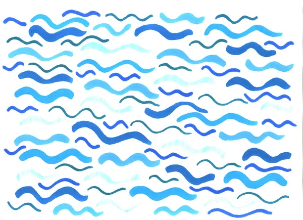 Свободный Абстрактный Фон Живыми Материалами Синими Синими Волнами Белом Фоне — стоковое фото