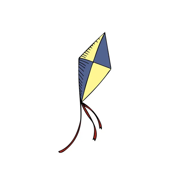 Vektorfarbe Handgezeichnete Illustration Element Ohne Hintergrund Camping Trip Kite — Stockvektor