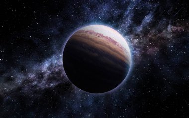 soyut uzay illüstrasyonu, 3D görüntü, yıldızların parlaklığında gezegen, tutulma, arkaplan resmi