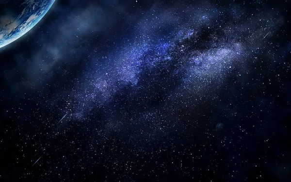Abstrakt Utrymme Illustration Bild Planet Jorden Och Rymden Nebulosa Bakgrundsbild — Stockfoto