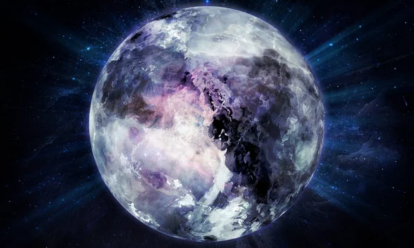 Lysande Måne Rymden Abstrakt Utrymme Illustration Bild Bakgrund — Stockfoto