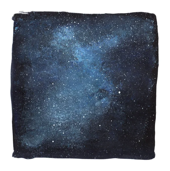 Ilustração Aquarela Abstrata Textura Espacial Nebulosa Estrelas Moldadas Sobre Fundo — Fotografia de Stock