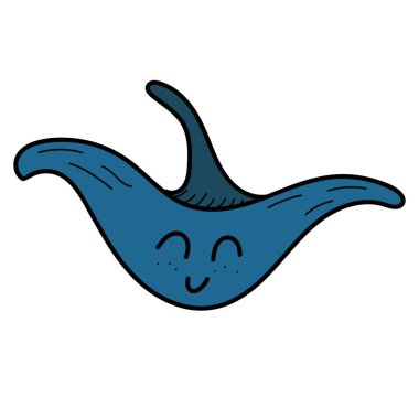 renk vektör elementi, bir deniz sakininin siyah beyaz çizimi, karalama boyası, şirin vatoz iğnesi