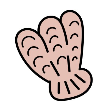 renk vektör elementi, bir deniz sakininin siyah beyaz çizimi, karalama rengi, kabuk