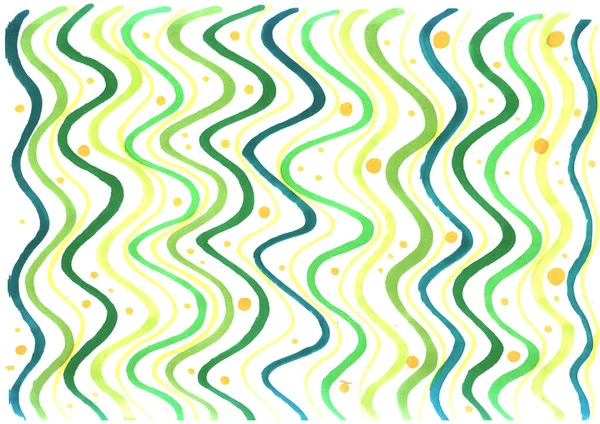 Свободно Абстрактный Фон Живыми Материалами Рисунок Ярко Зеленые Волны Маркерами — стоковое фото