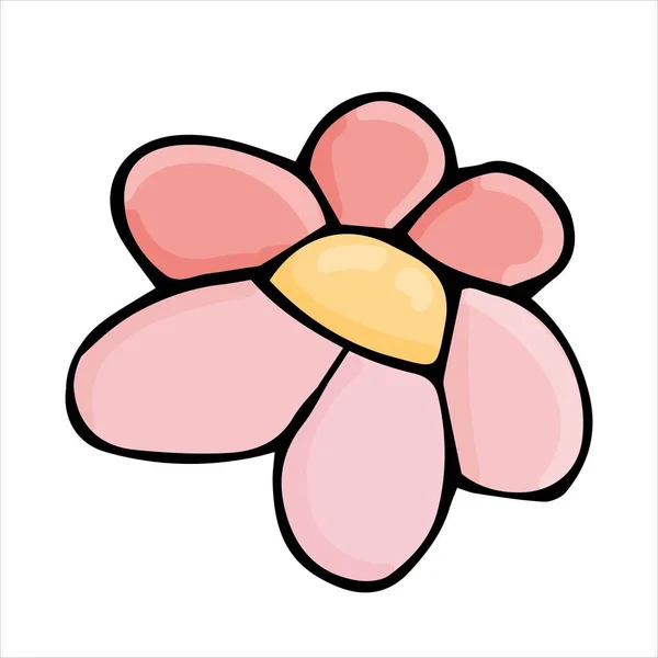 Élément Vectoriel Style Doodle Motif Couleur Fleur Mignonne — Image vectorielle