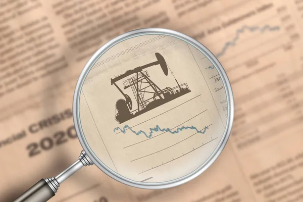 Газета Новостями Нефтяном Финансовом Кризисе Снижение Котировок Нефтяных Компаний Снижение — стоковое фото