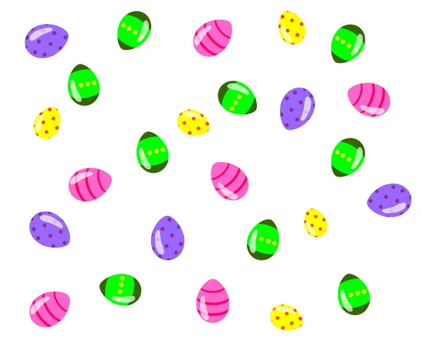 Ilustracja Kolorowych Jaj Białym Tle Zbliżenie Świąteczne Tło Wielkanoc — Zdjęcie stockowe