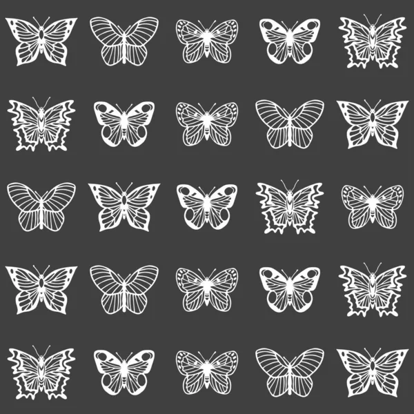 나비는 솔기가없는 무늬를 가지고 일러스트 — 스톡 벡터