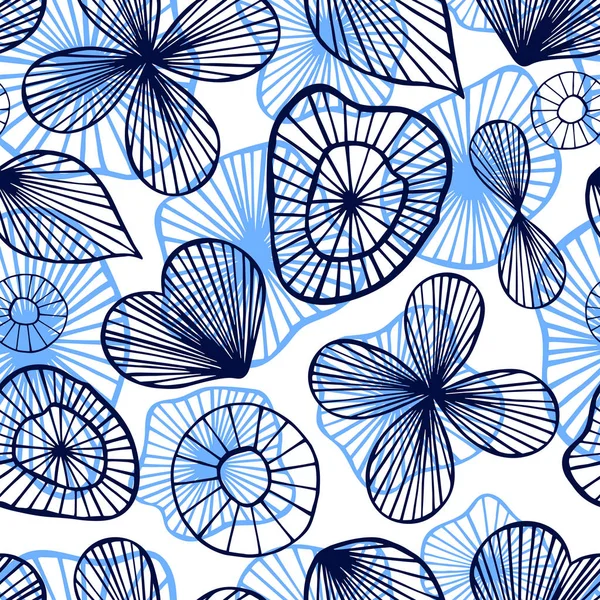 Patrón Sin Costuras Abstracto Floral Vector Ilustración Dibujo Mano — Archivo Imágenes Vectoriales